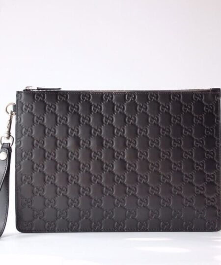 Gucci Microguccissima Pouch Black For Men 12in/31cm GG