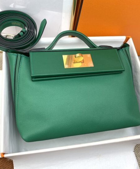 Hermes 24/24 Mini Evercolor Swift Green For Women, Women’s Handbags, Shoulder Bag 8.2in/21cm