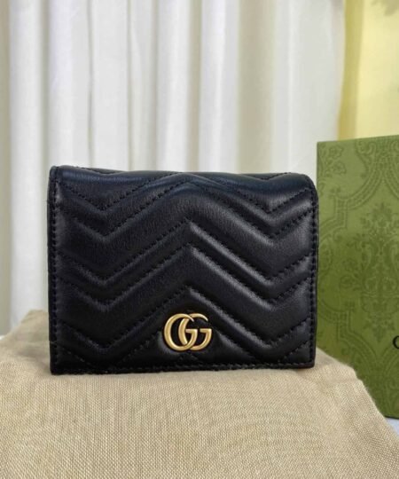 Alternative view of Gucci GG Marmont Card Case Wallet Black For Women 4.5in/11cm 466492 DTD1T 1000
