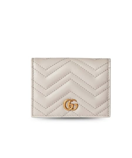 Gucci GG Marmont Card Case Wallet Light Grey For 4.5in/11cm Women 466492 DTDHT 1712