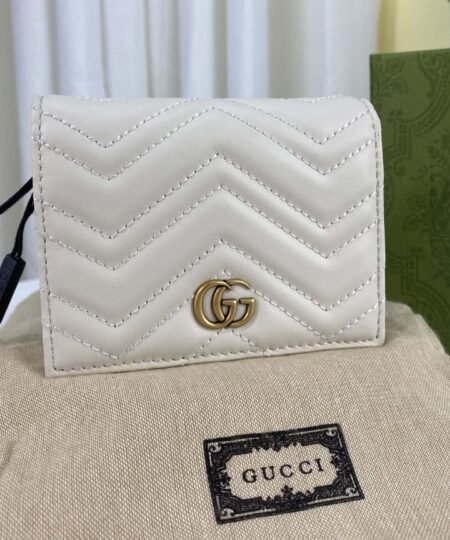 Alternative view of Gucci GG Marmont Card Case Wallet Light Grey For 4.5in/11cm Women 466492 DTDHT 1712