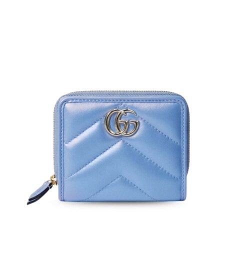 Gucci GG Marmont Mini Wallet Light Blue For Women 4.3in/11cm 795520 AADU1 4322