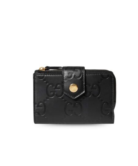 Gucci GG Medium Wallet Black For Women 6.7in/17cm 790131 AADLO 1000