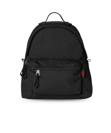 Gucci Medium GG Backpack With Web Black For Men 14.2in/36cm 824624 FAEHZ 1042
