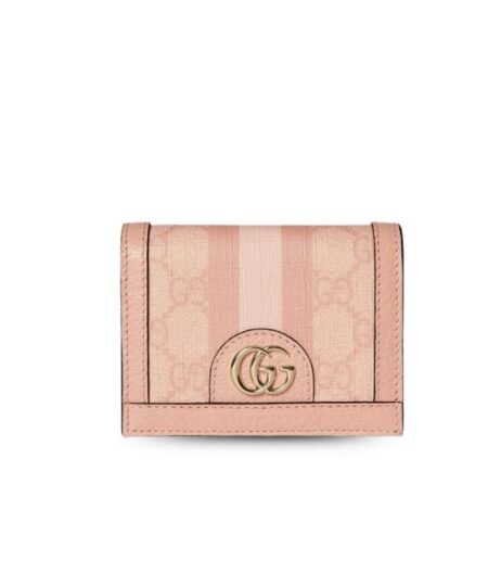 Gucci Ophidia GG Card Case Wallet Dusty Pink For Women 4.5in/11cm 523155 FAD03 6241
