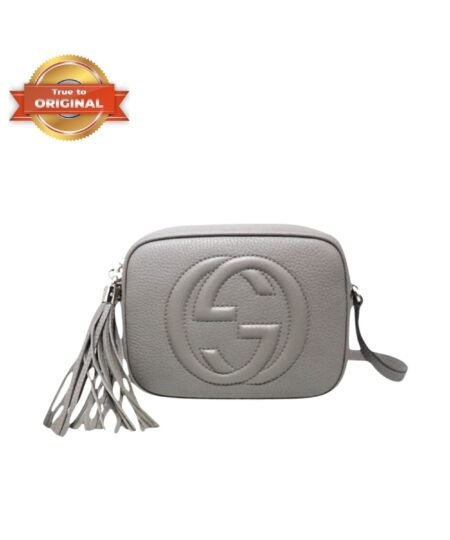 [True-to-ORIGINAL] Gucci Soho Small Disco Bag Gray For Women, Women’s Bags, Shoulder And Crossbody Bags 8in/21cm GG 308364