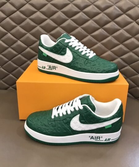 Louis Vuitton x Nike “Air Force 1” By Virgil Abloh in Green and White Sneaker For Men, Men’s Shoes