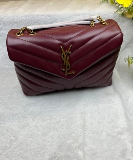 Alternative view of Saint Laurent Loulou Small Chain Bag In Matelasse "Y" Burgundy For Women 9.8in/23cm YSL 494699DV7276475