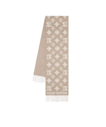Louis Vuitton LV 3D Scarf Beige And White For Women 86.6in/220cm M94851