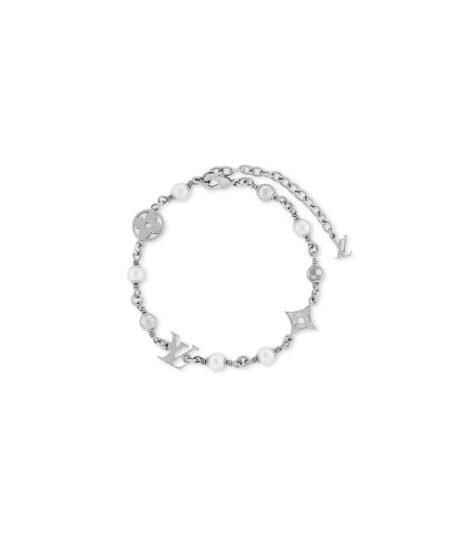 Louis Vuitton Pearls Bracelet Silver For Men 20.5cm/8.1in – M1384A