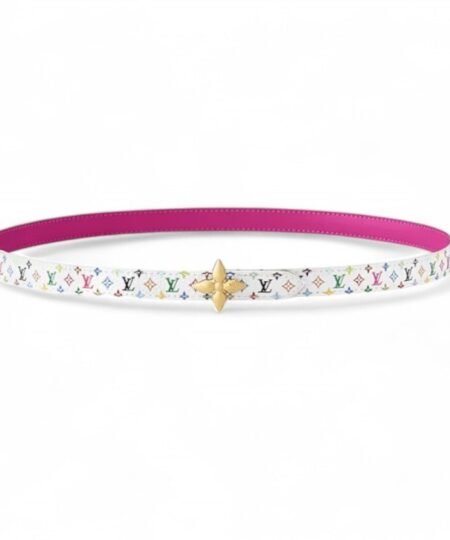 Louis Vuitton LV x TM Mini Flowergram 15mm Reversible Belt White For Women M8992U