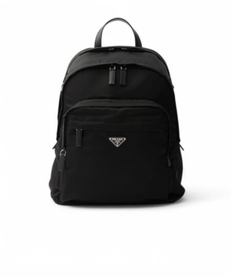 Prada Re-Nylon And Saffiano Leather Backpack Black For Men 12.2in/31cm 2VZ048_2DMG_F0002_V_OOO