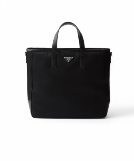 Prada Re-Nylon And Saffiano Leather Tote Bag Black For Men 14.2in/36cm 2VG064_2DMH_F0002_V_XOO
