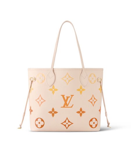 Louis Vuitton Neverfull MM Beige Bag For Women M46516- 12.2 Inches/ 30.9 Cm
