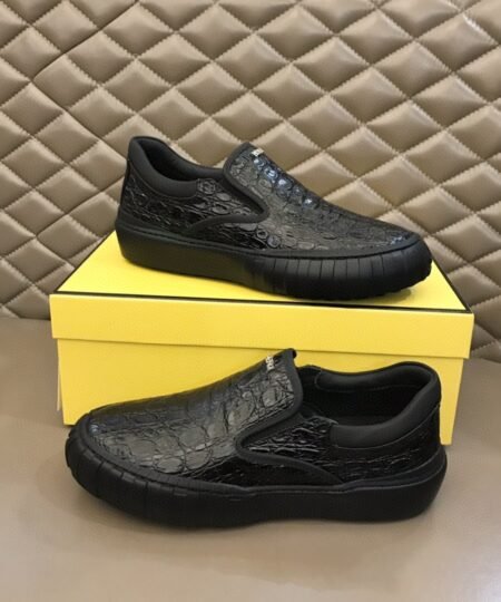Fendi Force Slip On Sneakers Black For Men 7E1454ADMJF0ABB