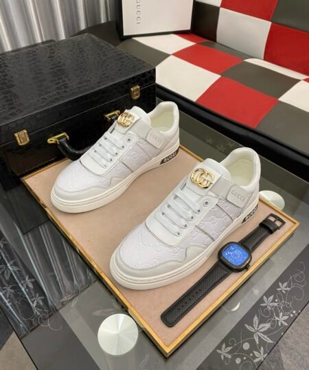 Gucci Men’s GG Embossed Sneaker Loafer With GG White For Men