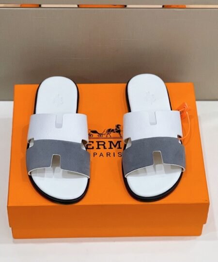Hermes Izmir Sandal White And Grey For Men