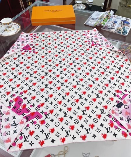 Louis Vuitton I LV U Pink Square Scarf 90cm/35in M77354