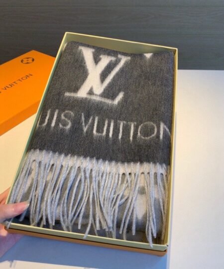 Louis Vuitton Reykjavik Gradient Cashmere Grey Scarf 220cm/87in M76336