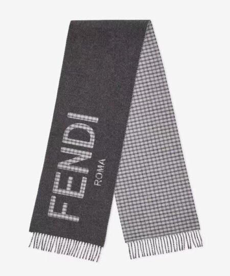 Fendi Wool And Cashmere Grey Scarf 180cm/71in FXT334AHR1F0QZ0