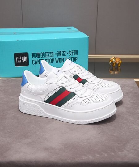 Gucci Men’s Sneaker With Web White For Men ‎669698 UPG10 9060