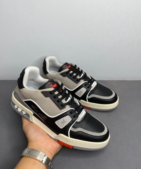 Louis Vuitton Trainer Sneaker Mix Of Materials Black For Men LV