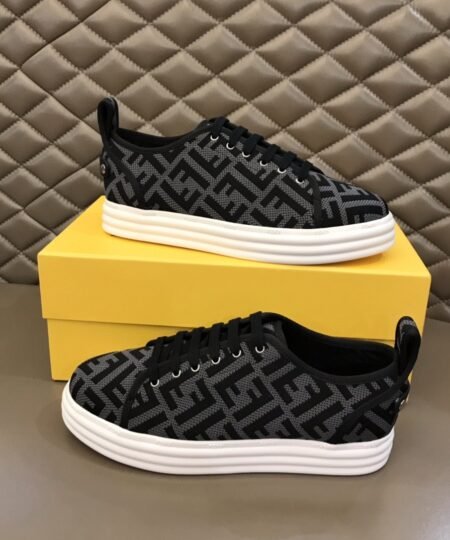 Fendi FF Monogram Sneakers Black For Men 8E8017 AD8D