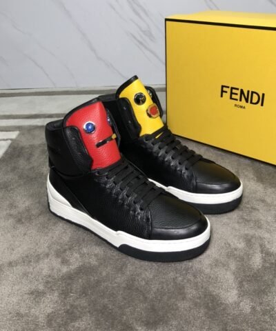 Fendi Force High Tops Sneakers Black For Men