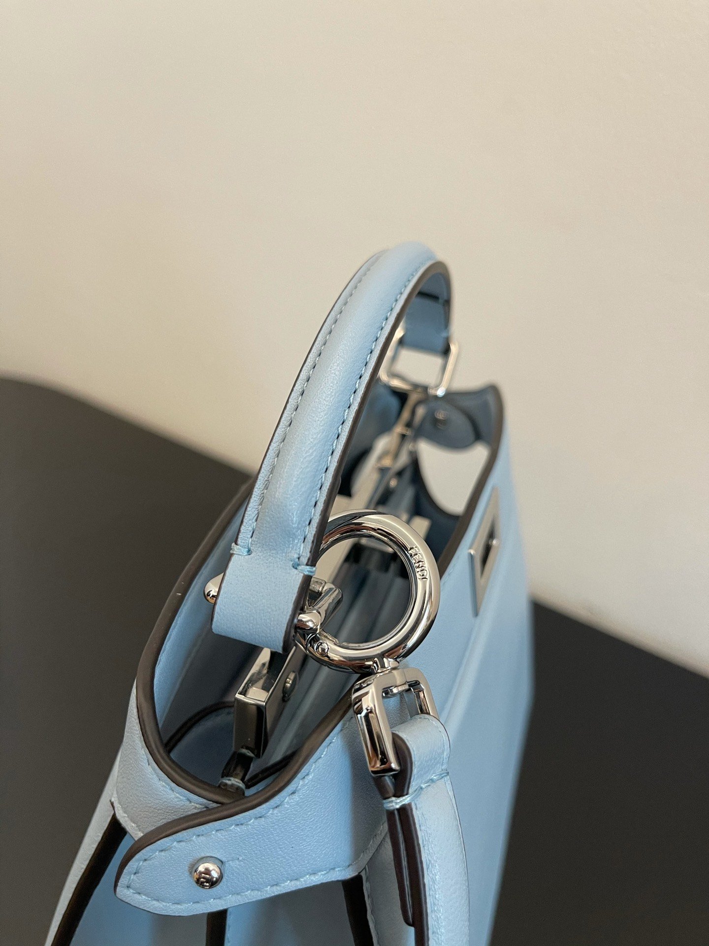 Fendi Peekaboo ISeeU Petite Light Blue Small Bag For Woman 20cm/8in - Image 5