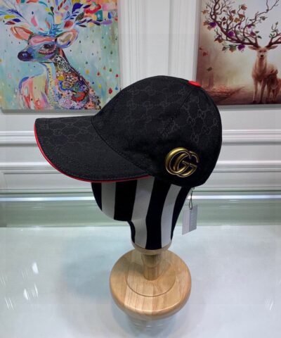 Gucci Canvas Baseball Hat Black GG Hat