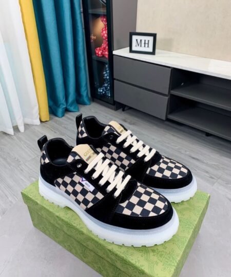 Gucci Men’s Sneaker Caro Black And Beige For Men