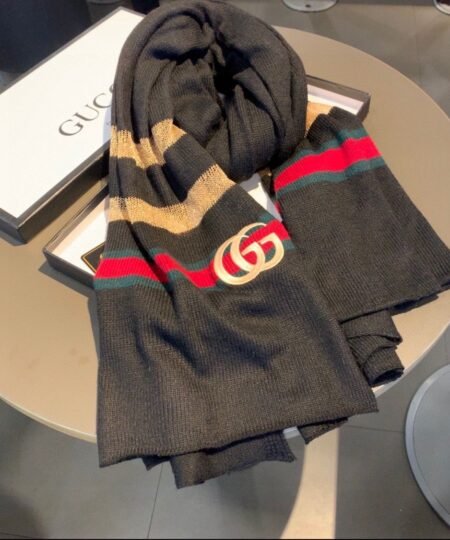 Gucci Wool Scarf With Pockets Scarf Black 190cm/75in