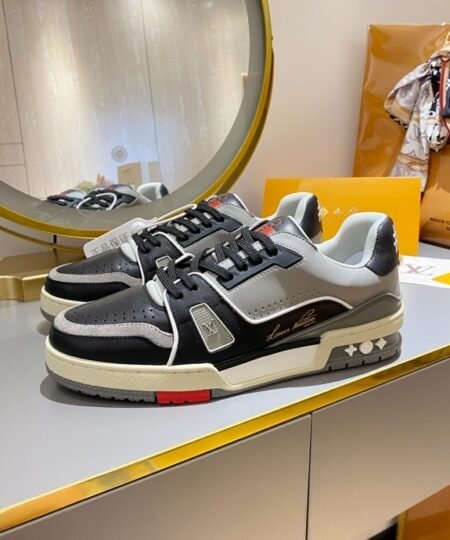 Louis Vuitton Trainer Sneaker Black/Grey Virgil Abloh For Men LV
