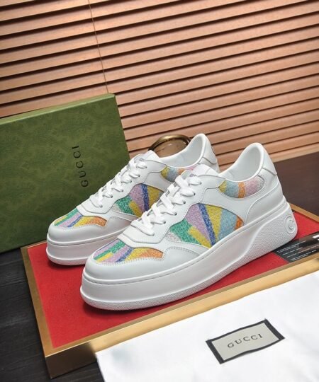 Alternative view of Gucci Men’s Sneaker With Pale Rainbow White For Men ‎669582