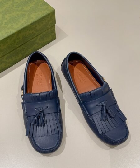 Gucci Men’s Loafer With Driver Interlocking G Blue For Men 624699