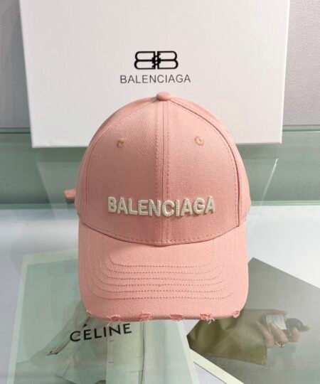 Balenciaga Logo Front Cap In Pink