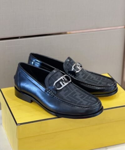 Fendi O’Lock Black Loafers For Men