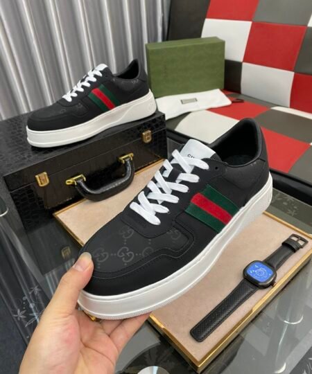 Gucci Men’s GG Sneaker With Web Black For Men ‎669582