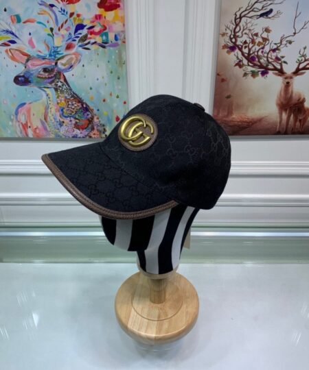 Gucci Canvas Baseball Hat Black GG Hat