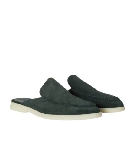 Loro Piana Babouche Walk Loafers Dark Green For Men FAM3488