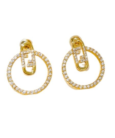 Fendi Half Small Earrings Gold For Women
