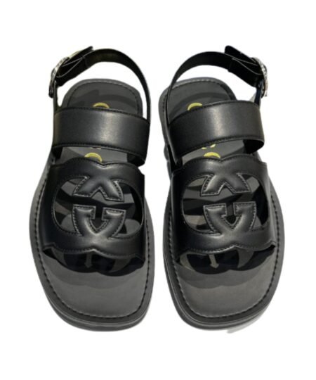 Gucci Interlocking-G Sandal Black For Men 723627 US000 1000