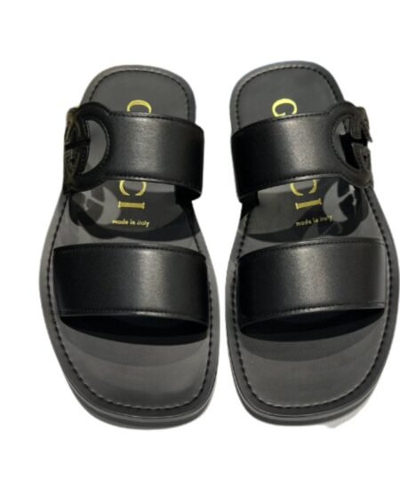 Gucci Interlocking-G Slide Sandal Black For Men