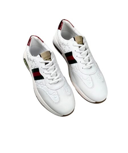 Gucci Men’s GG Embossed Sneakers With Web Ketion White For Men
