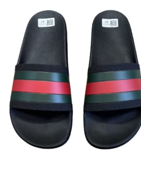 Gucci Web Rubber Slide Sandal Black For Men 429469 GIB10 1098