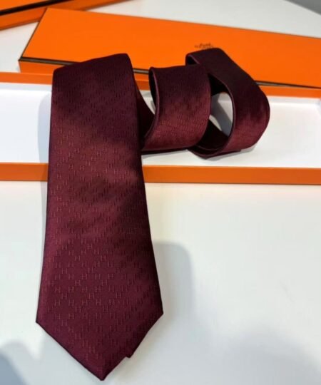 Hermes Faconnee H Tie Red For Men