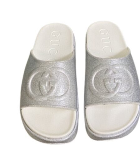 Gucci Interlocking G Slide Sandal Silver For Men