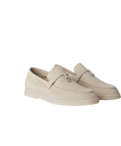 Loro Piana Summer Charms Walk Loafers Powder Pearl For Women – FAE5444 A760