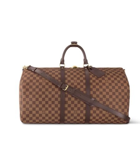 Louis Vuitton Keepall Bandoulière 55 Damier Ebene Canvas Bag Brown For Men 21,7in/55cm N41414