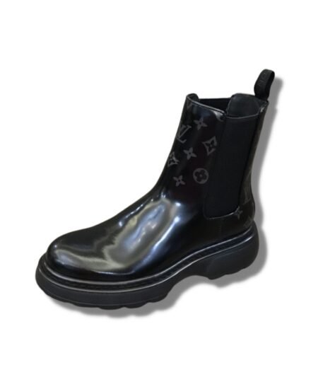 Louis Vuitton LV Bold Chelsea Boot Monogram Flower Black For Men 1A9FE3
